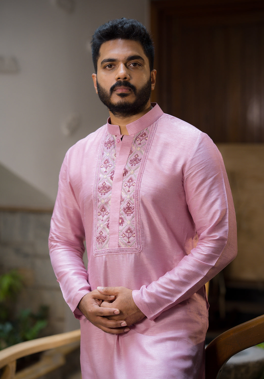 Mauve Silk Long Kurta