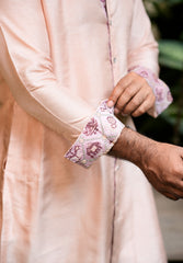 Peach  Silk Short Kurta