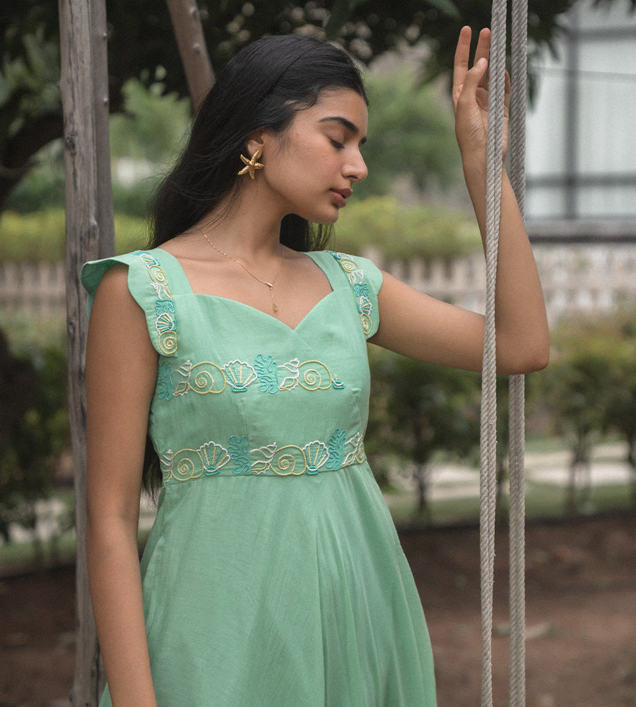 Aqua marine Mulsilk Dress