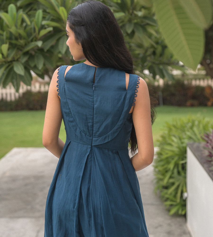 Deep Navy Mulsilk Dress