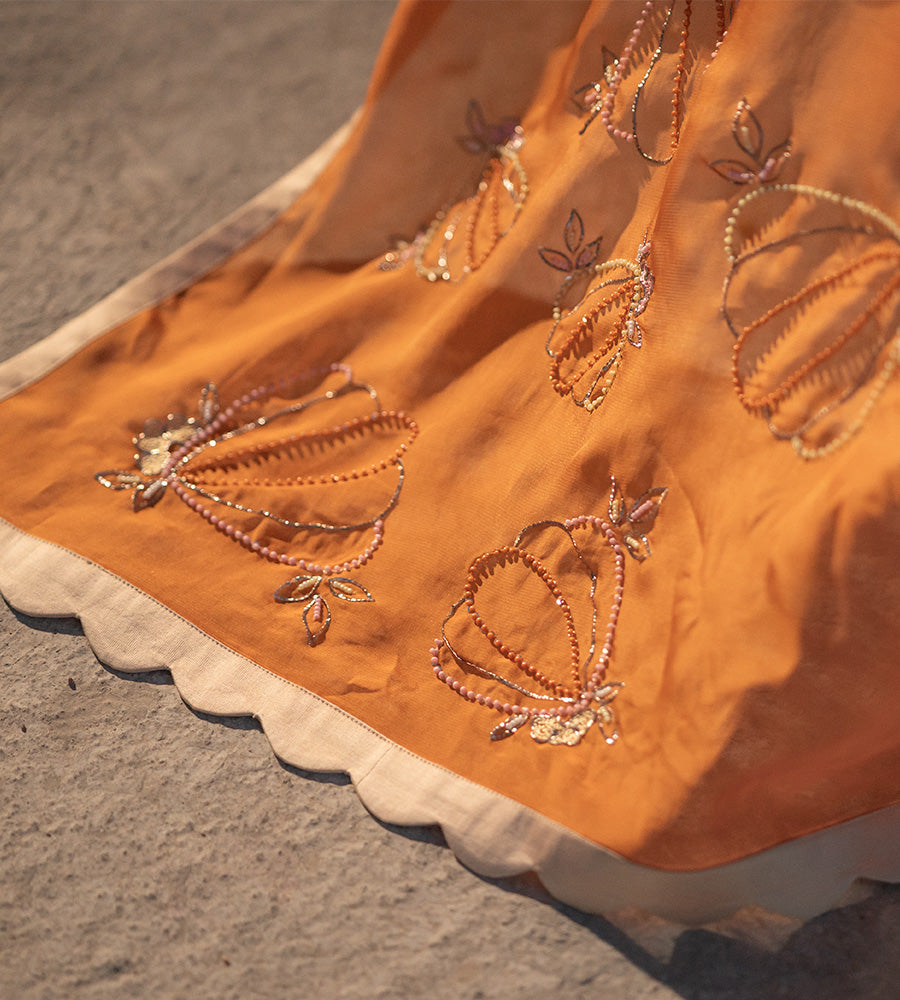 Tangerine Tide saree
