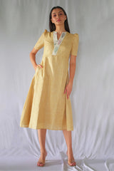 Mustard Fit and Flare Dress