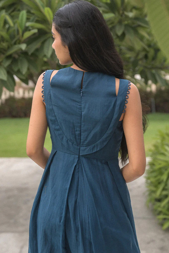 Deep Navy Mulsilk Dress