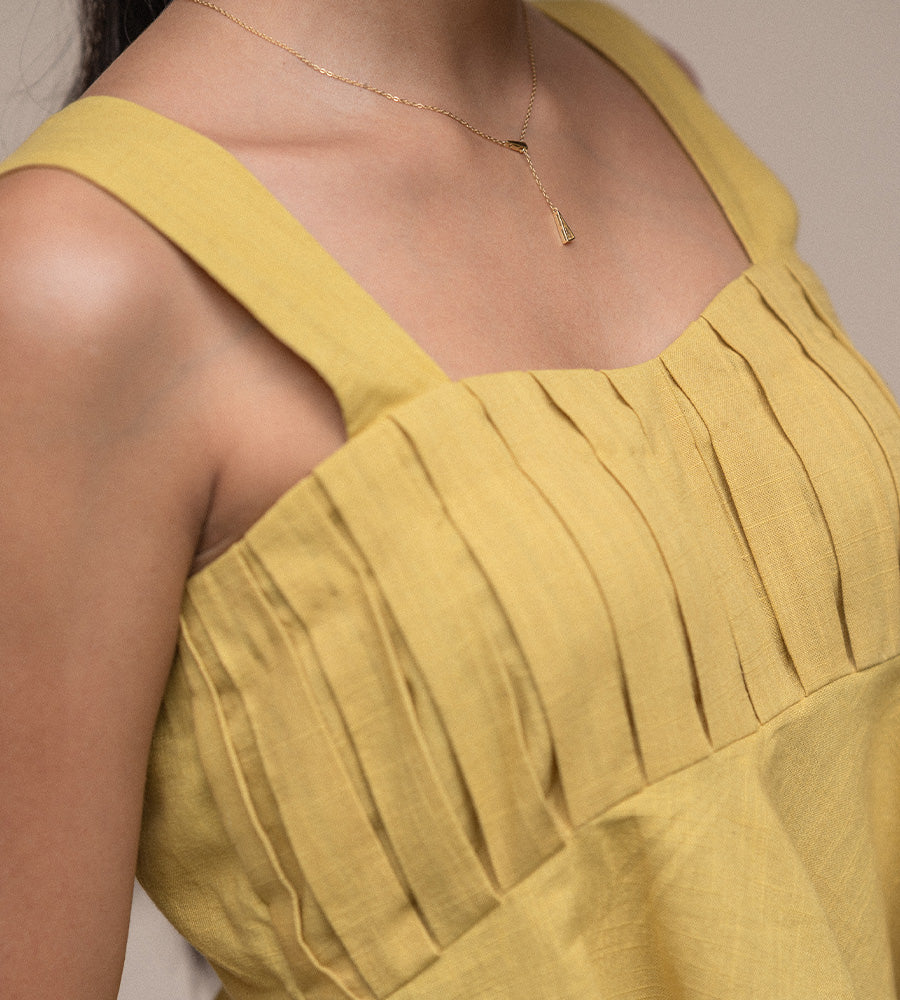 Mustard Pleated Co-ord Set
