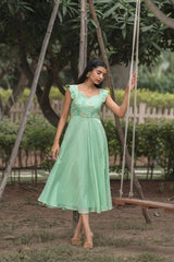 Aqua marine Mulsilk Dress
