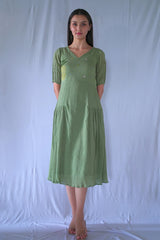 Sage Green Fit And Flare Dress
