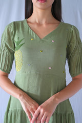 Sage Green Fit And Flare Dress