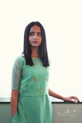 Blue Mul Chanderi Jacket Dress
