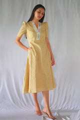 Mustard Fit and Flare Dress