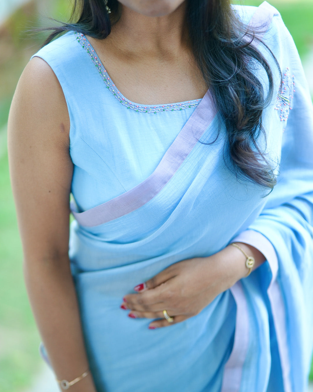 Powder Blue Saree