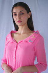 Crushed Cotton Pink Co-ord Set
