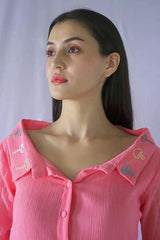 Crushed Cotton Pink Co-ord Set