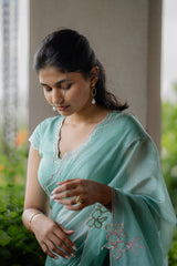 Green Turquoise Saree