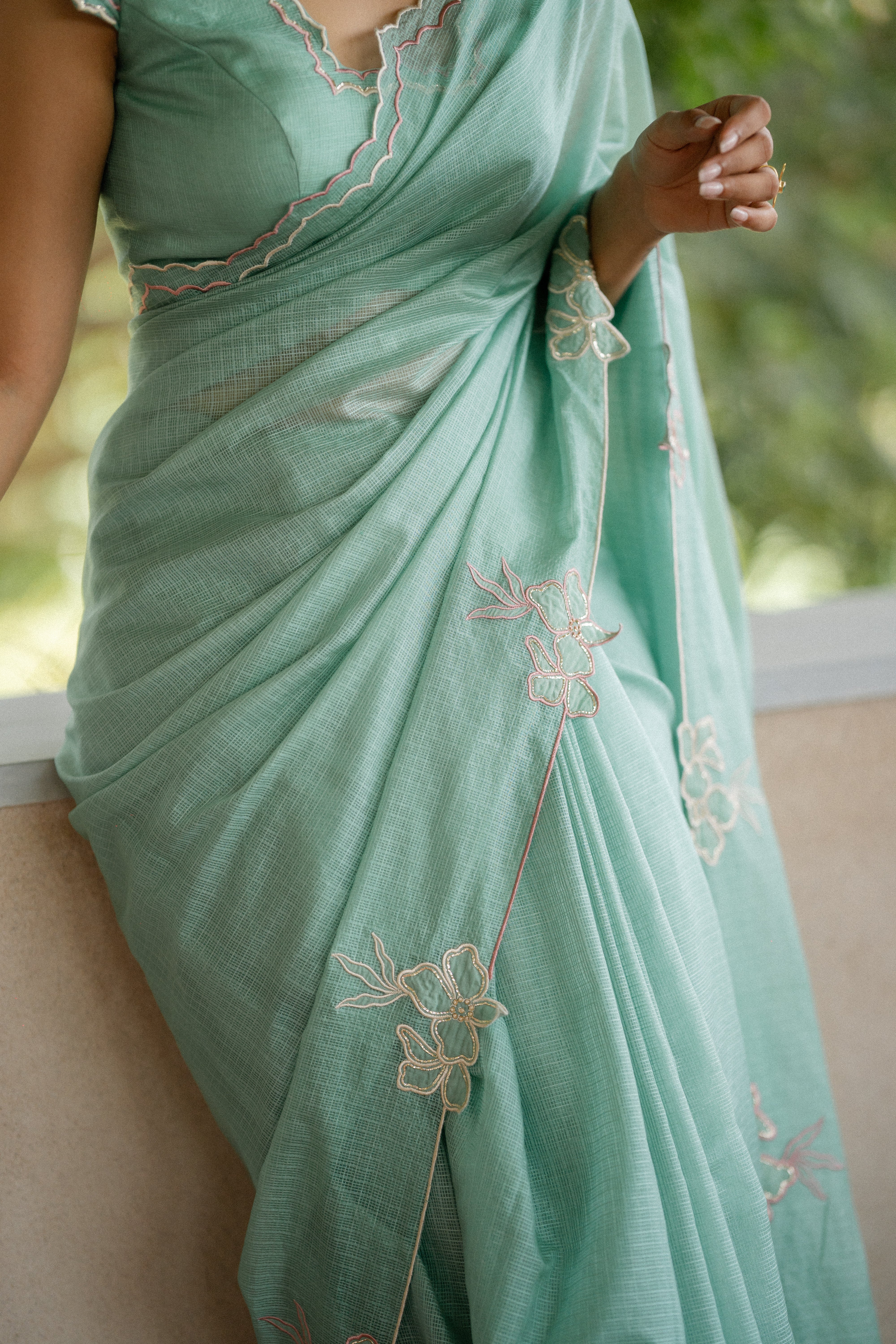 Green Turquoise Saree