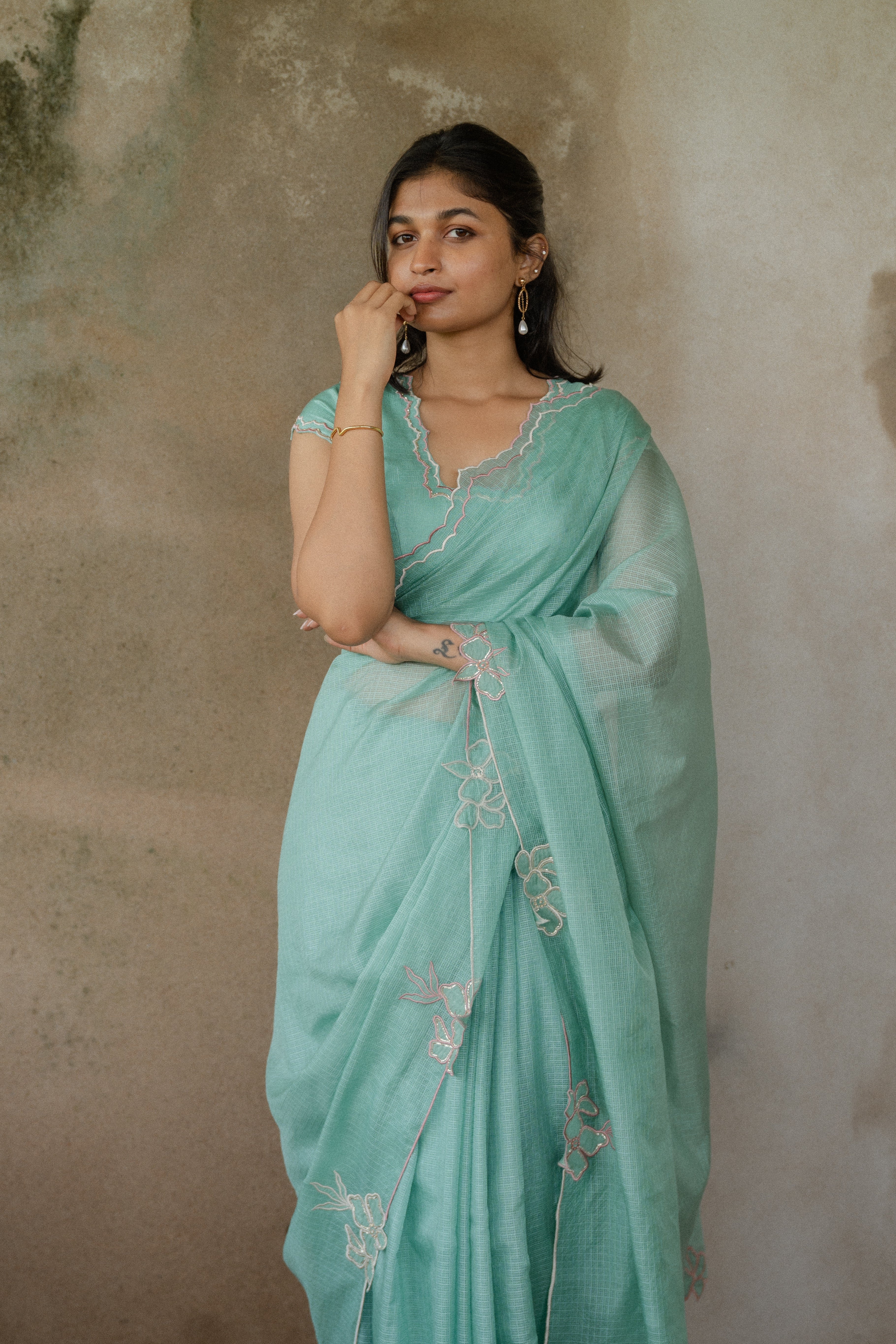 Green Turquoise Saree