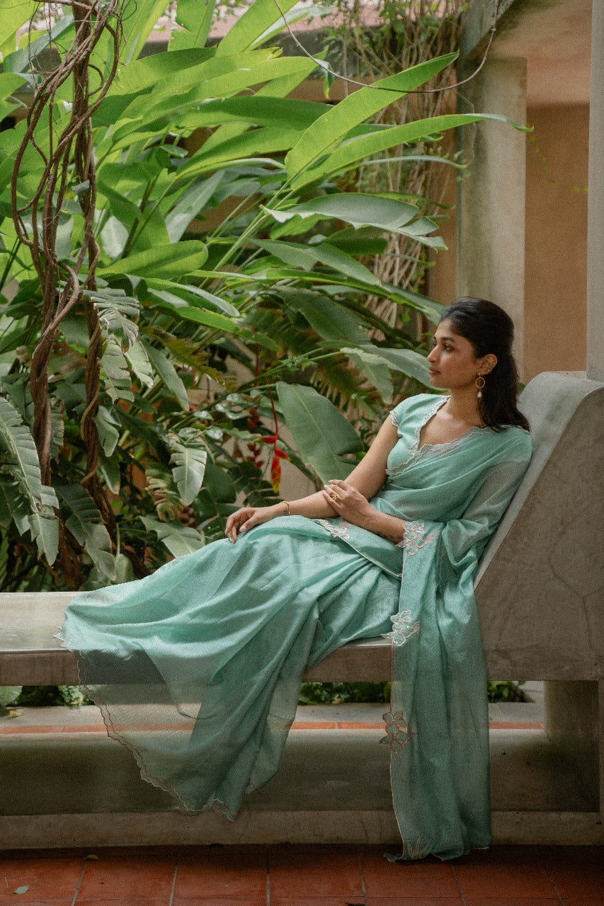 Green Turquoise Saree