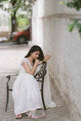 White Blossoms 2.0 Handloom Chanderi Lace Saree