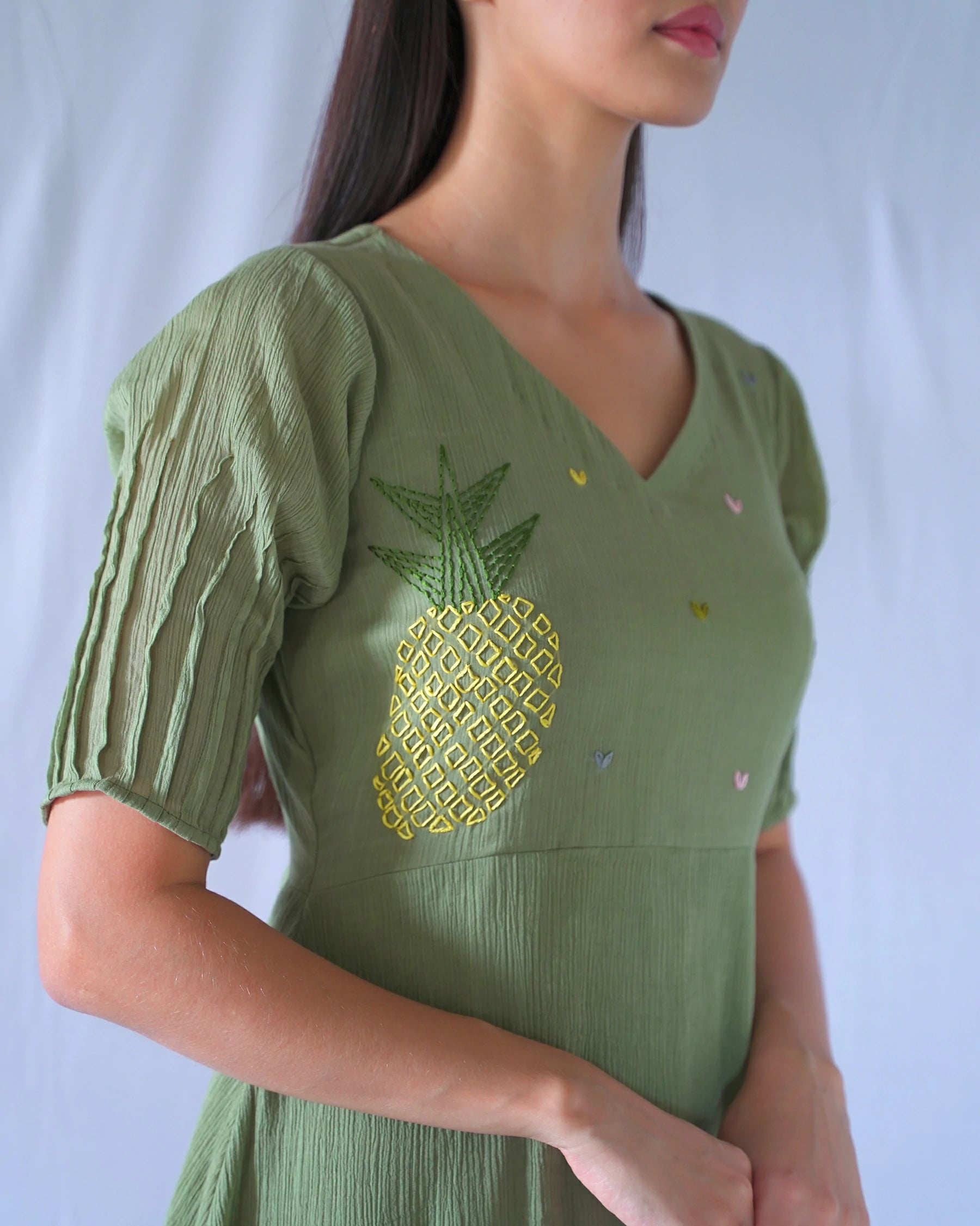 Buy Sage Green Fit and Flare Dress with Sleeves Online | Studio Bustle Buy Sage Green Fit and Flare Dress with Sleeves Online | Studio Bustle