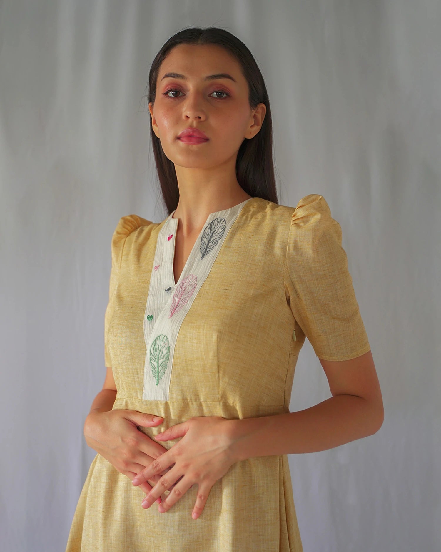 Buy Mustard Khadi Women Fit and Flare Dress Online | Studio Bustle Buy Mustard Khadi Women Fit and Flare Dress Online | Studio Bustle
