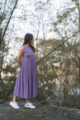 Ultra Violet Tiered Khadi Dress